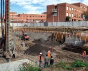 WORK ON THE NEW SEAT FOR HALL OF RESIDENCE