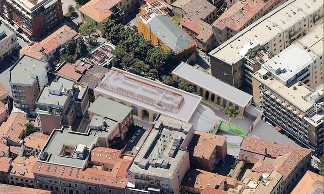 AERIAL VIEW OF THE ALBERTI CLASSROOM COMPLEX